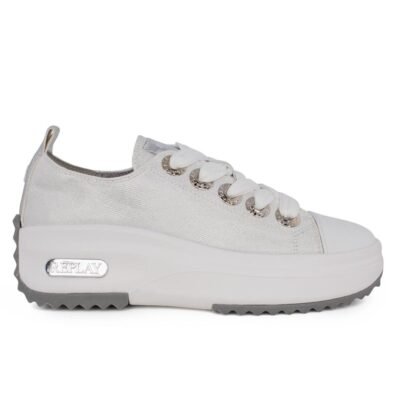 REPLAY ΓΥΝΑΙΚΕΙΑ ΠΑΝΙΝΑ SNEAKERS AQUA 2 SPIRIT RZ5M0010T 0081 WHITE SILVER