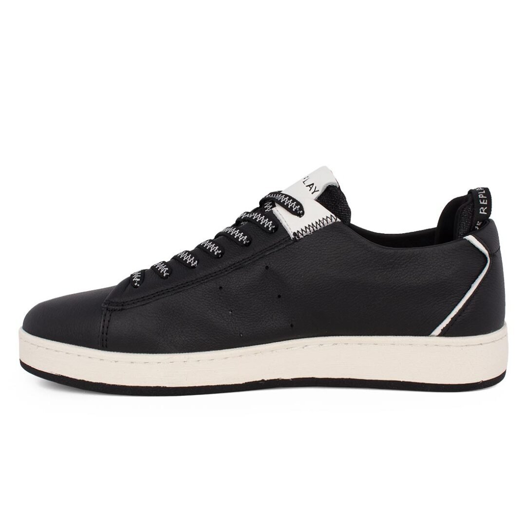 REPLAY ΑΝΔΡΙΚΑ ΔΕΡΜΑΤΙΝΑ SNEAKERS SMASH PORT RZ3B0024L 0008 BLACK WHITE - Image 3