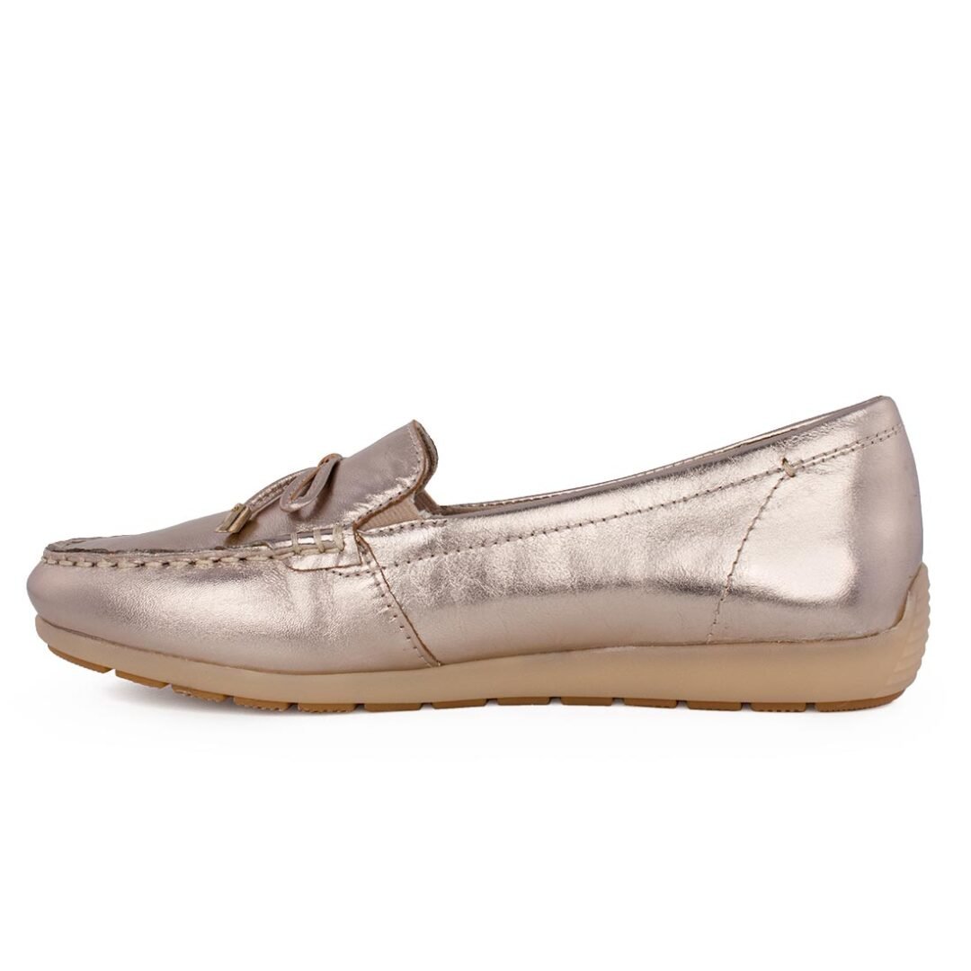 TAMARIS COMFORT ΓΥΝΑΙΚΕΙΑ ΔΕΡΜΑΤΙΝΑ ΜΟΚΑΣΙΝΙΑ 8-84600-44 909 LIGHT GOLD - Image 3