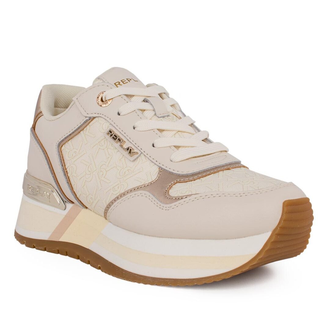 REPLAY ΓΥΝΑΙΚΕΙΑ SNEAKERS MENNET ALLOVER 2 RSA50012T 2256 OFF WHITE PLATINUM - Image 2