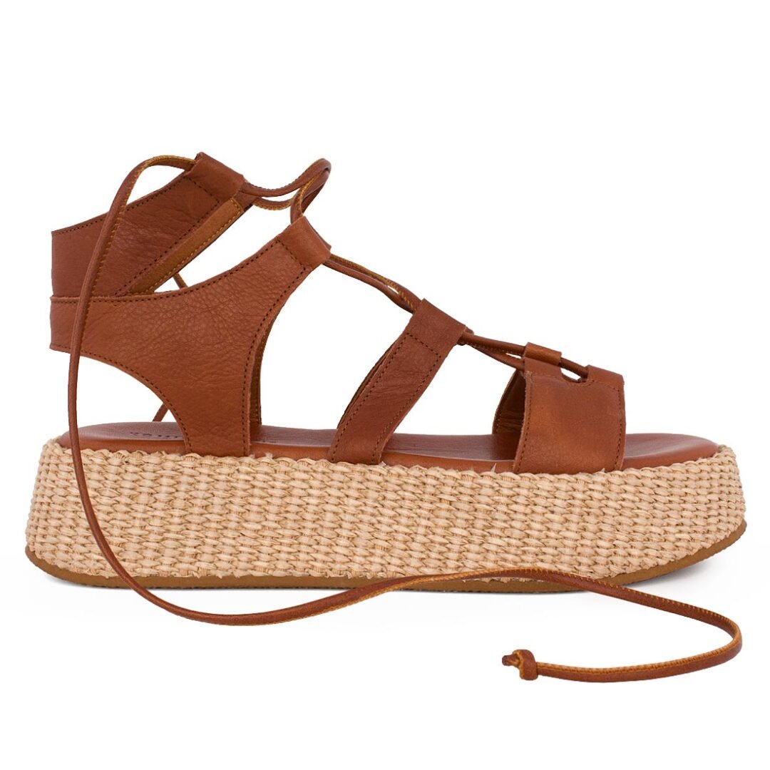 KOMIS & KOMIS ΓΥΝΑΙΚΕΙΑ ΔΕΡΜΑΤΙΝΑ FLATFORM ΠΕΔΙΛΑ C302 TABACCO