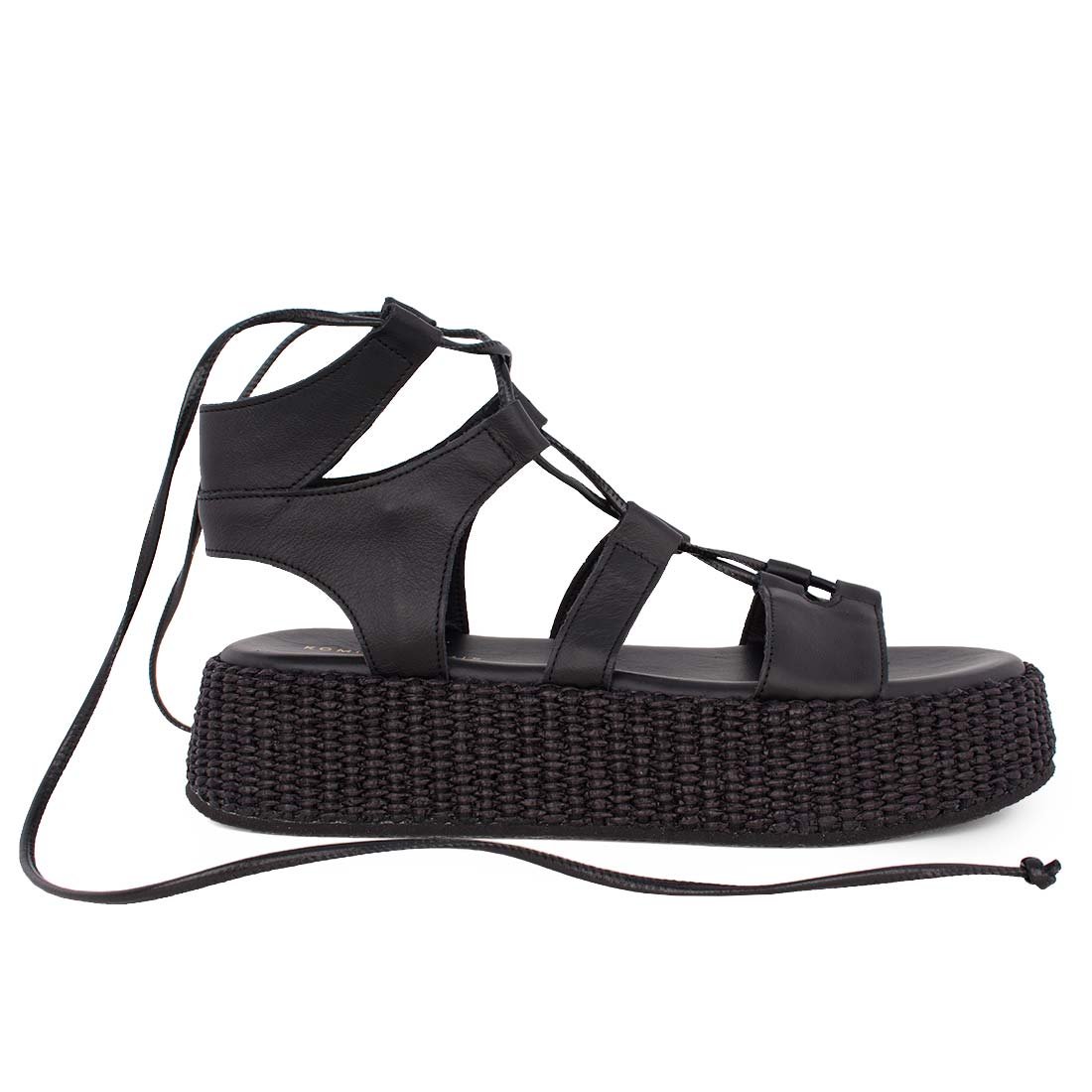 KOMIS & KOMIS ΓΥΝΑΙΚΕΙΑ ΔΕΡΜΑΤΙΝΑ FLATFORM ΠΕΔΙΛΑ C302 BLACK