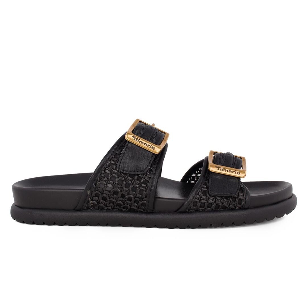 TAMARIS ΓΥΝΑΙΚΕΙΕΣ ΔΕΡΜΑΤΙΝΕΣ FLAT ΠΑΝΤΟΦΛΕΣ 1-27418-44 001 BLACK