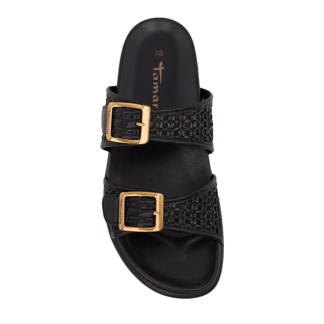 TAMARIS ΓΥΝΑΙΚΕΙΕΣ ΔΕΡΜΑΤΙΝΕΣ FLAT ΠΑΝΤΟΦΛΕΣ 1-27418-44 001 BLACK - Image 5