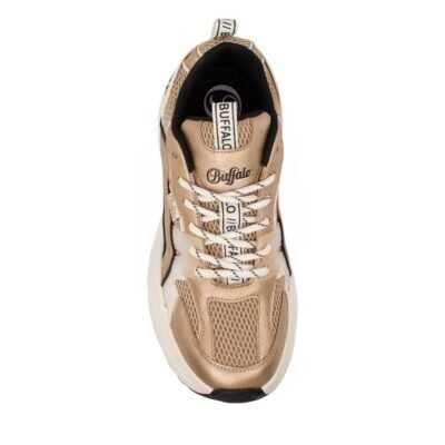 BUFFALO ΓΥΝΑΙΚΕΙΑ SNEAKERS YUNO CREAM/GOLD/BLACK VEGAN NAPPA - Image 5