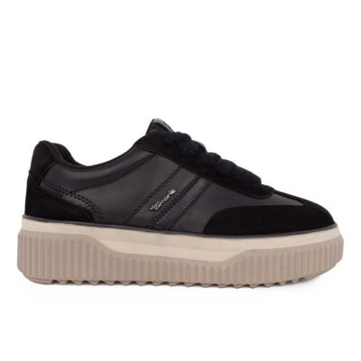 TAMARIS ΓΥΝΑΙΚΕΙΑ ΔΕΡΜΑΤΙΝΑ SNEAKERS 1-23753-45 003 BLACK