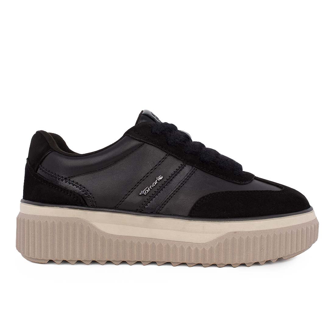 TAMARIS ΓΥΝΑΙΚΕΙΑ ΔΕΡΜΑΤΙΝΑ SNEAKERS 1-23753-45 003 BLACK