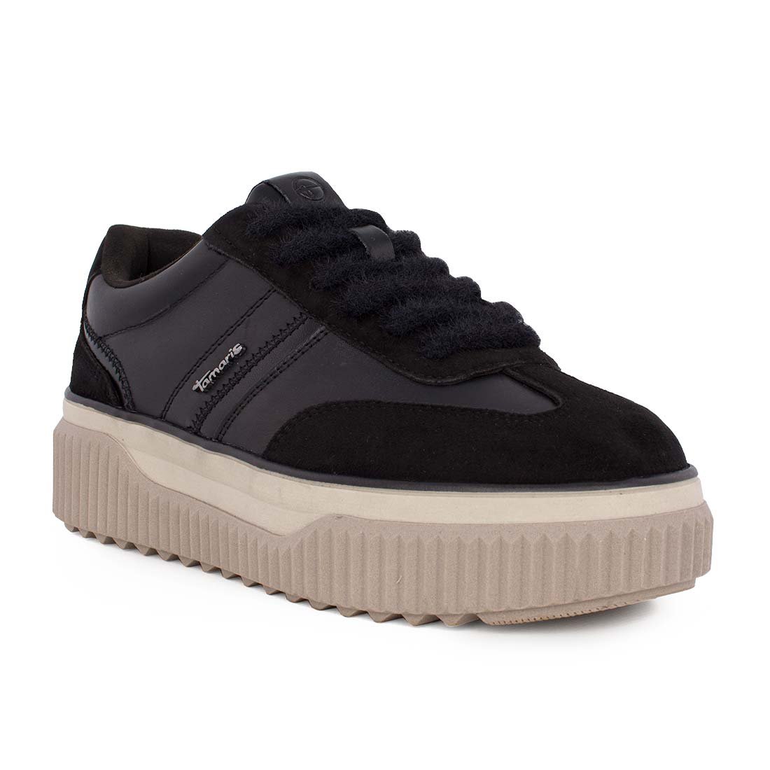 TAMARIS ΓΥΝΑΙΚΕΙΑ ΔΕΡΜΑΤΙΝΑ SNEAKERS 1-23753-45 003 BLACK - Image 2