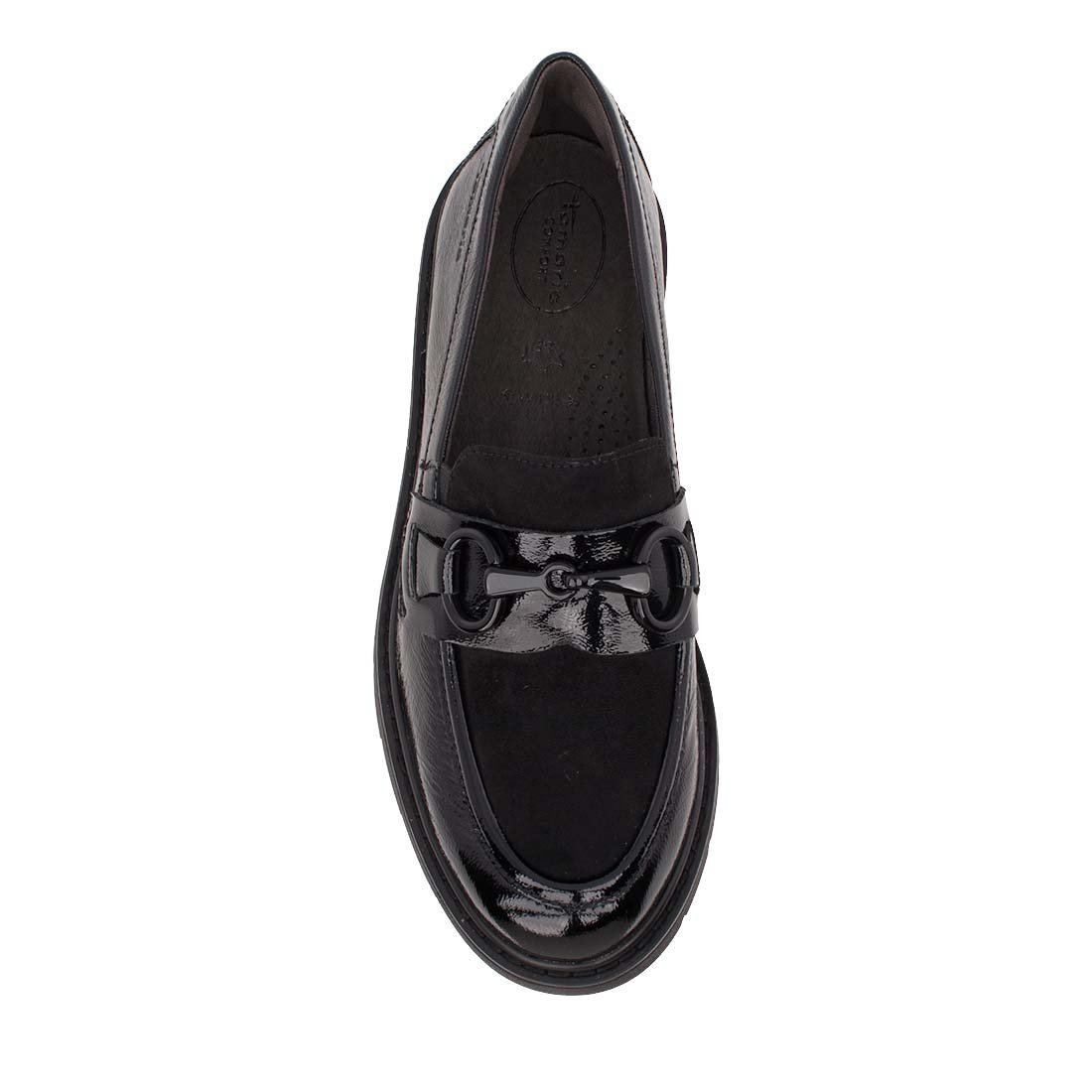 TAMARIS COMFORT ΓΥΝΑΙΚΕΙΑ ΔΕΡΜΑΤΙΝΑ LOAFERS 8-84315-43 098 BLACK COMB - Image 5