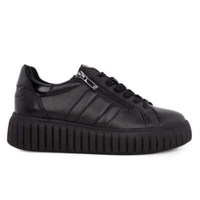 TAMARIS ΓΥΝΑΙΚΕΙΑ ΔΕΡΜΑΤΙΝΑ SNEAKERS 1-23778-45 003 BLACK LEATHER