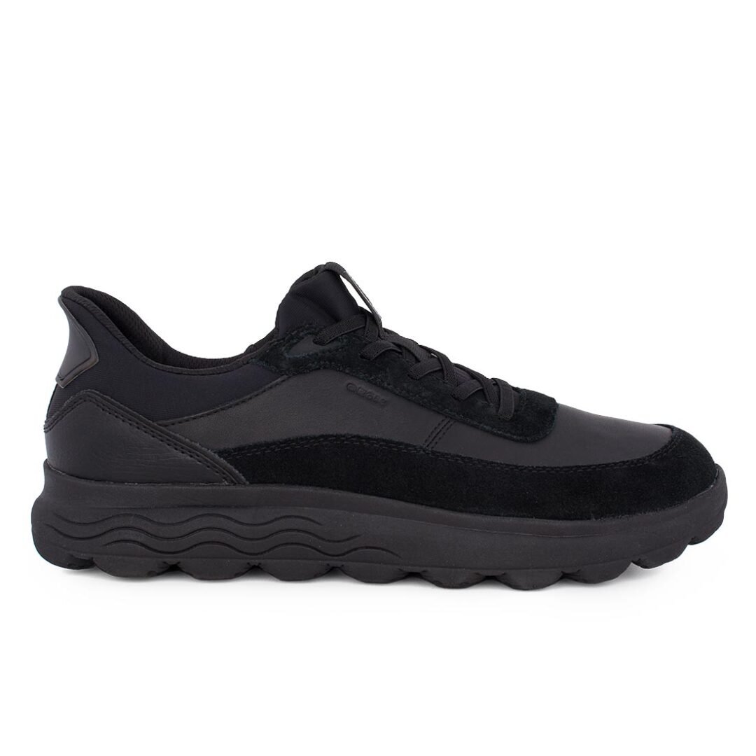 GEOX ΑΝΔΡΙΚΑ ΔΕΡΜΑΤΙΝΑ COMFORT SNEAKERS U SPHERICA PLUS A BLACK NAPPA/SUEDE