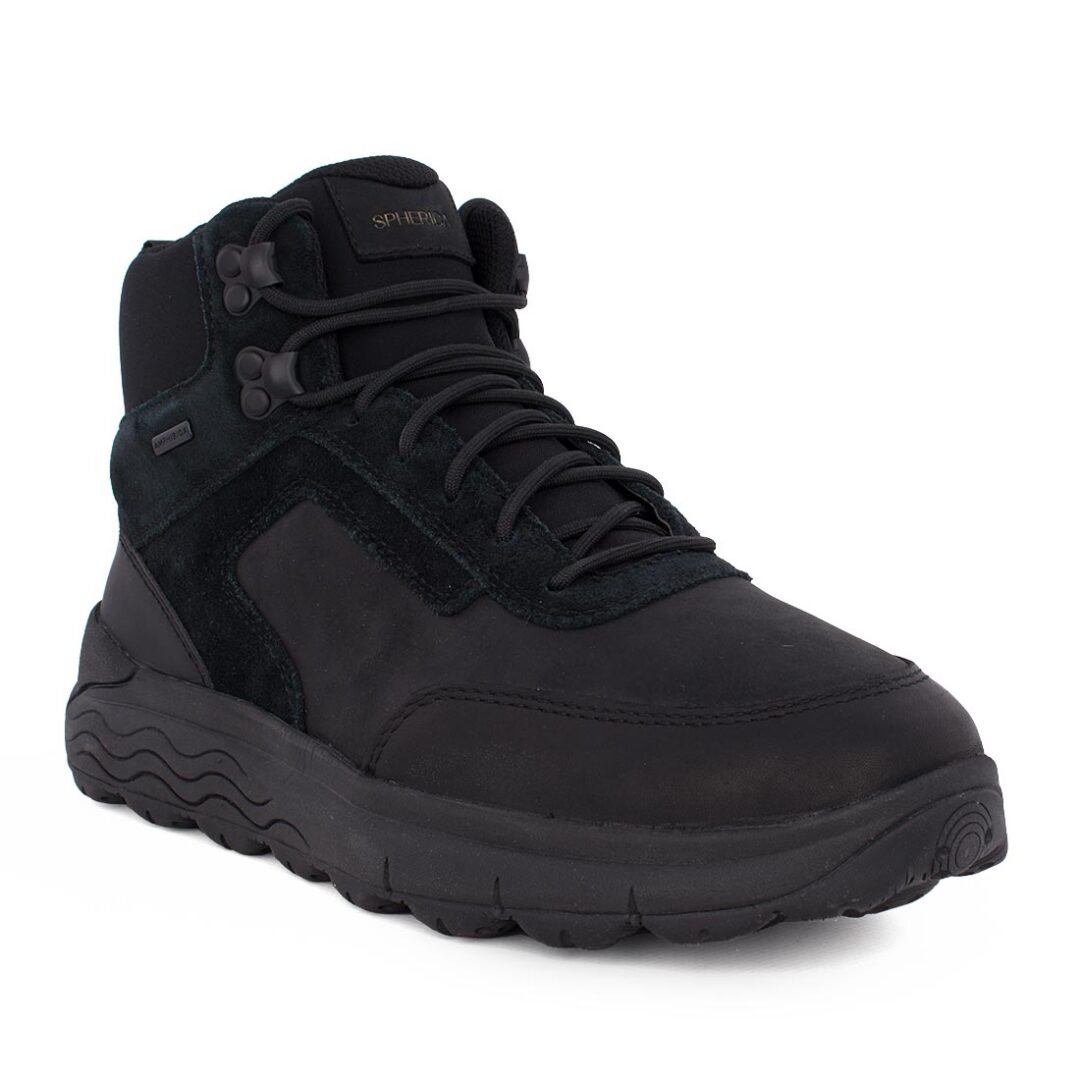 GEOX ΑΝΔΡΙΚΑ ΔΕΡΜΑΤΙΝΑ ΑΔΙΑΒΡΟΧΑ ΜΠΟΤΑΚΙΑ U SPHERICA 4x4 B ABX B BLACK - Image 2