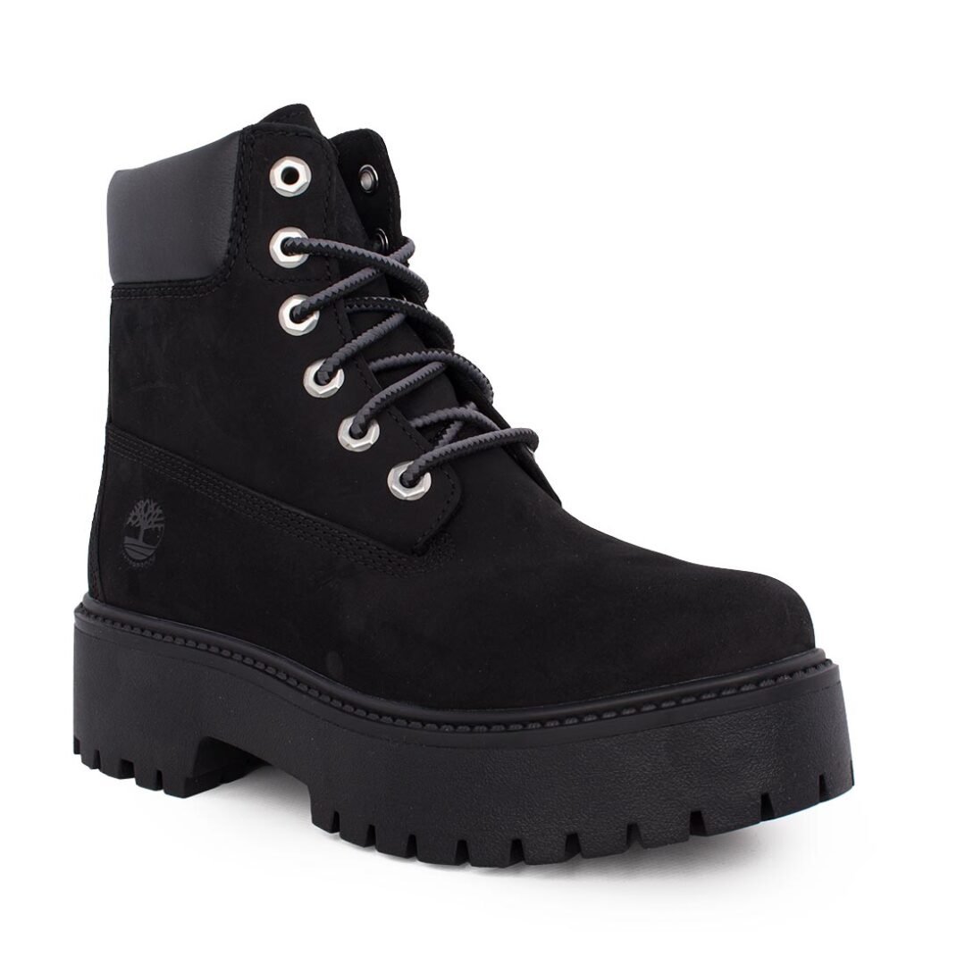 TIMBERLAND ΓΥΝΑΙΚΕΙΑ ΔΕΡΜΑΤΙΝΑ ΑΡΒΥΛΑΚΙΑ STONE STREET 6' LACE UP WATERPROOF BOOT A5RH5 0151 JET BLACK - Image 2