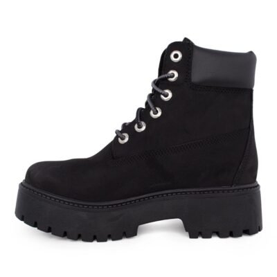 TIMBERLAND ΓΥΝΑΙΚΕΙΑ ΔΕΡΜΑΤΙΝΑ ΑΡΒΥΛΑΚΙΑ STONE STREET 6' LACE UP WATERPROOF BOOT A5RH5 0151 JET BLACK - Image 3