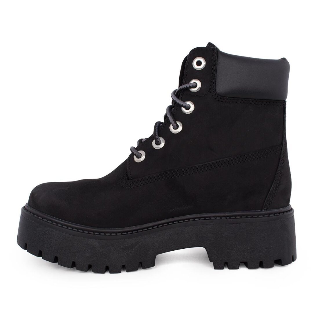 TIMBERLAND ΓΥΝΑΙΚΕΙΑ ΔΕΡΜΑΤΙΝΑ ΑΡΒΥΛΑΚΙΑ STONE STREET 6' LACE UP WATERPROOF BOOT A5RH5 0151 JET BLACK - Image 3