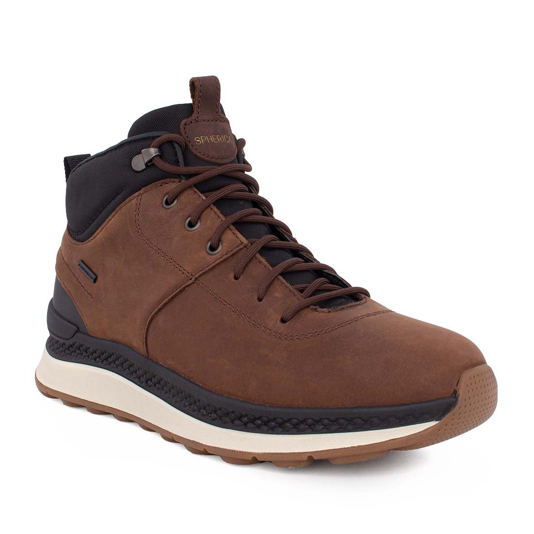 GEOX ΑΝΔΡΙΚΑ ΔΕΡΜΑΤΙΝΑ ΑΔΙΑΒΡΟΧΑ ΜΠΟΤΑΚΙΑ U SPHERICA ACTIF X2 B ABX C DARK BROWN - Image 2