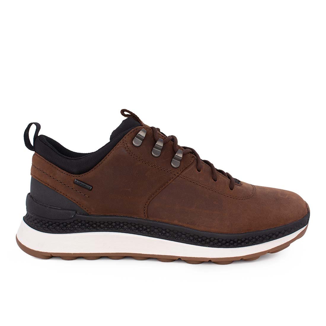 GEOX ΑΝΔΡΙΚΑ ΔΕΡΜΑΤΙΝΑ ΑΔΙΑΒΡΟΧΑ SNEAKERS U SPHERICA ACTIX X2 B ABX A DARK BROWN