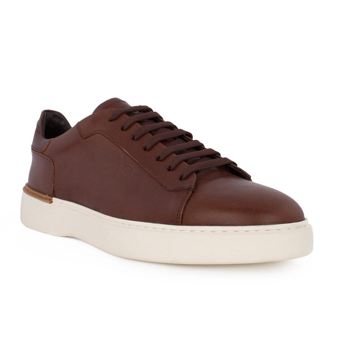 BOSS SHOES ΑΝΔΡΙΚΑ ΔΕΡΜΑΤΙΝΑ SNEAKERS C7863 TAN SANTONI - Image 2