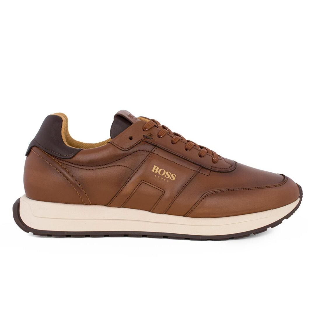 BOSS SHOES ΑΝΔΡΙΚΑ ΔΕΡΜΑΤΙΝΑ SNEAKERS CD321 COGNAC BURN