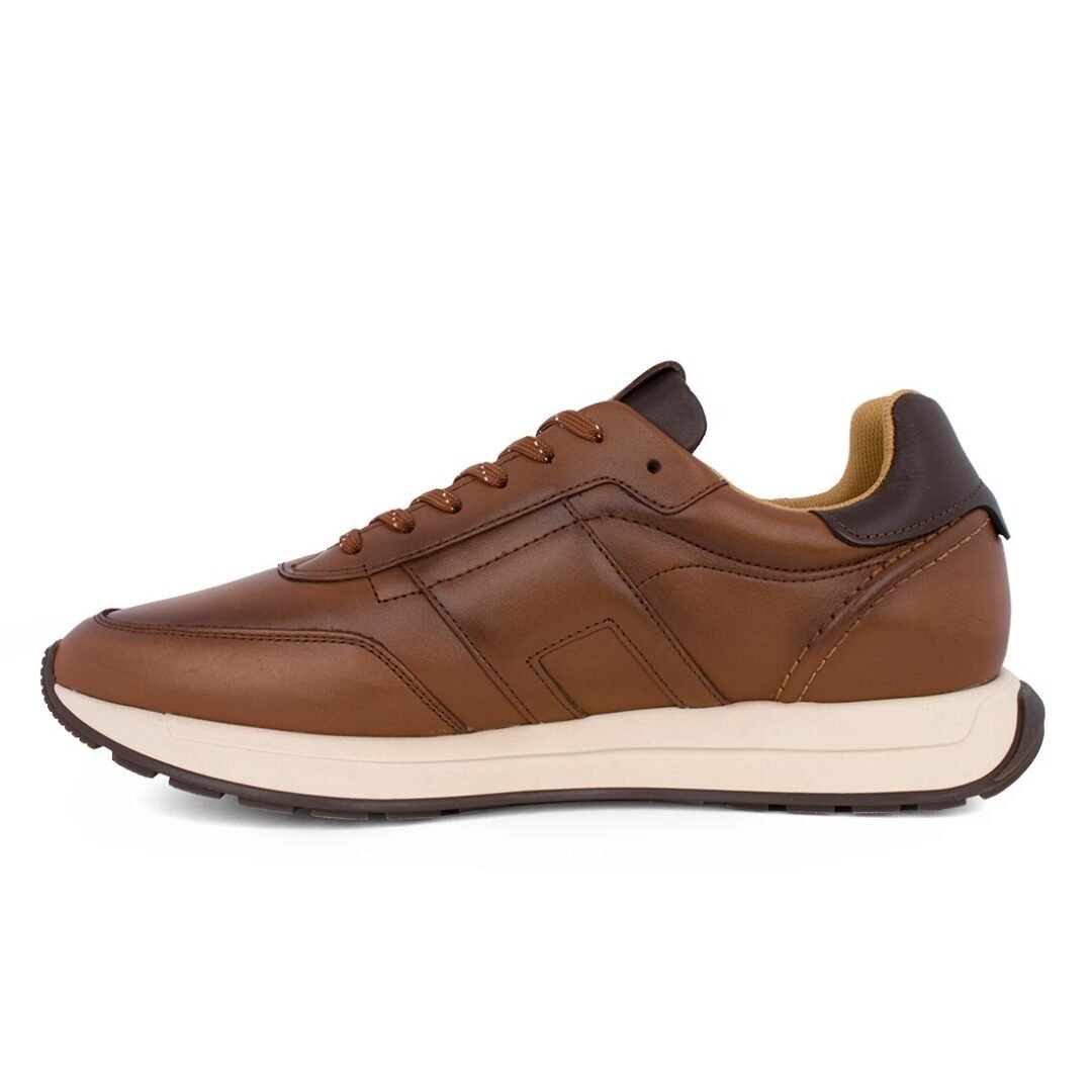 BOSS SHOES ΑΝΔΡΙΚΑ ΔΕΡΜΑΤΙΝΑ SNEAKERS CD321 COGNAC BURN - Image 3