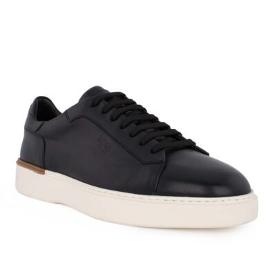 BOSS SHOES ΑΝΔΡΙΚΑ ΔΕΡΜΑΤΙΝΑ SNEAKERS C7863 BLACK SANTONI - Image 2