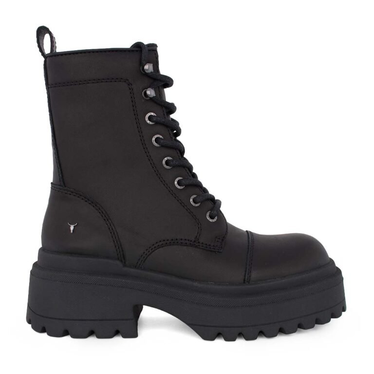 WINDSOR SMITH ΓΥΝΑΙΚΕΙΑ ΔΕΡΜΑΤΙΝΑ ΑΡΒΥΛΑΚΙΑ DESTROY BOOTIES BLACK