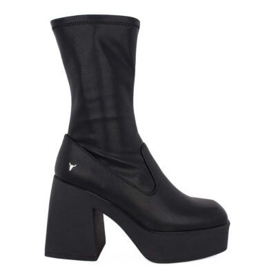 WINDSOR SMITH ΓΥΝΑΙΚΕΙΕΣ ΔΕΡΜΑΤΙΝΕΣ ΜΠΟΤΕΣ BADDEST BOOTIES BLACK