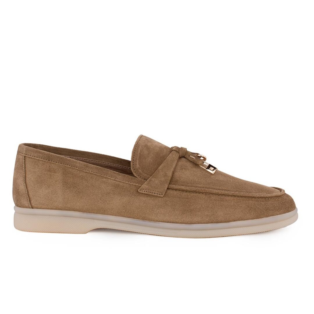 KOMIS & KOMIS ΓΥΝΑΙΚΕΙΑ ΔΕΡΜΑΤΙΝΑ LOAFERS C500 TAUPE SUEDE