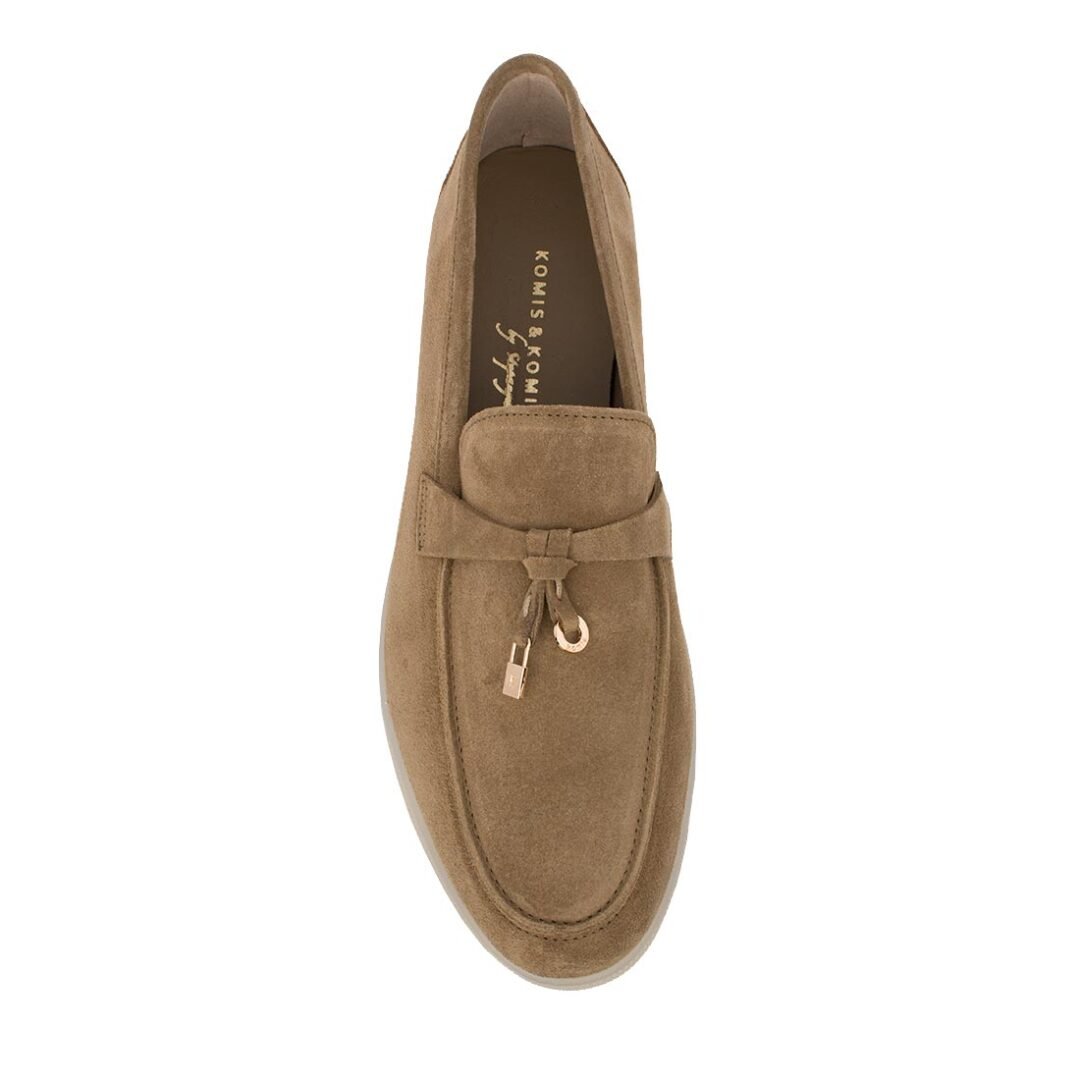 KOMIS & KOMIS ΓΥΝΑΙΚΕΙΑ ΔΕΡΜΑΤΙΝΑ LOAFERS C500 TAUPE SUEDE - Image 4