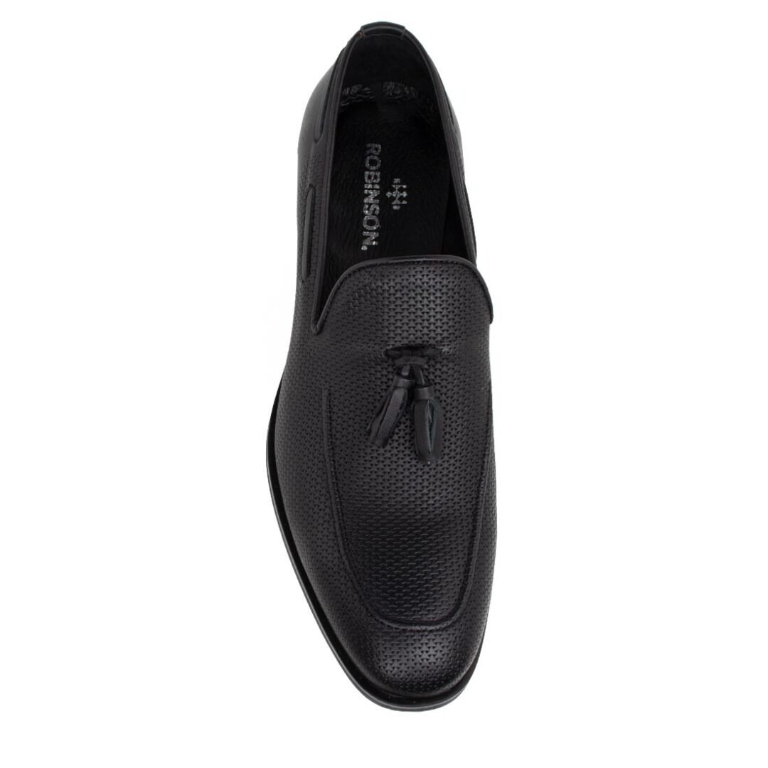 ROBINSON SHOES ΑΝΔΡΙΚΑ ΔΕΡΜΑΤΙΝΑ LOAFERS 64625 ΜΑΥΡΑ - Image 5