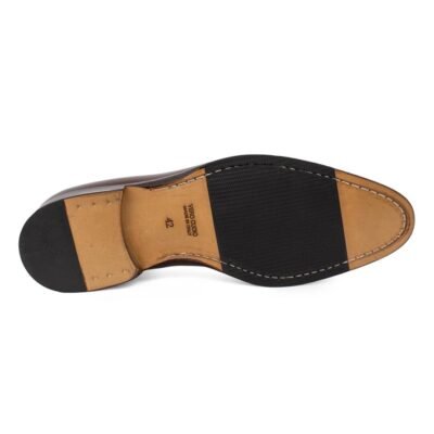 PERLAMODA ΑΝΔΡΙΚΑ ΔΕΡΜΑΤΙΝΑ ΚΛΑΣΙΚΑ ΜΕ ΔΕΡΜΑΤΙΝΗ ΣΟΛΑ 106Α MARRONE - Image 4