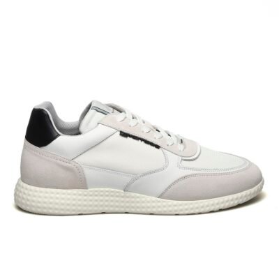 AMBITIOUS ΑΝΔΡΙΚΑ ΔΕΡΜΑΤΙΝΑ SNEAKERS 11458-4838AM ΛΕΥΚΑ