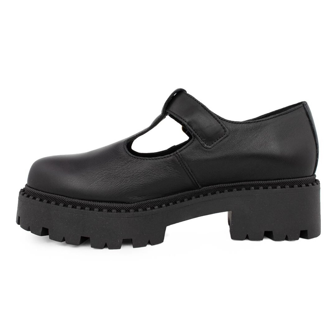 KOMIS & KOMIS ΓΥΝΑΙΚΕΙΑ ΔΕΡΜΑΤΙΝΑ LOAFERS A100 ΜΑΥΡΑ - Image 3