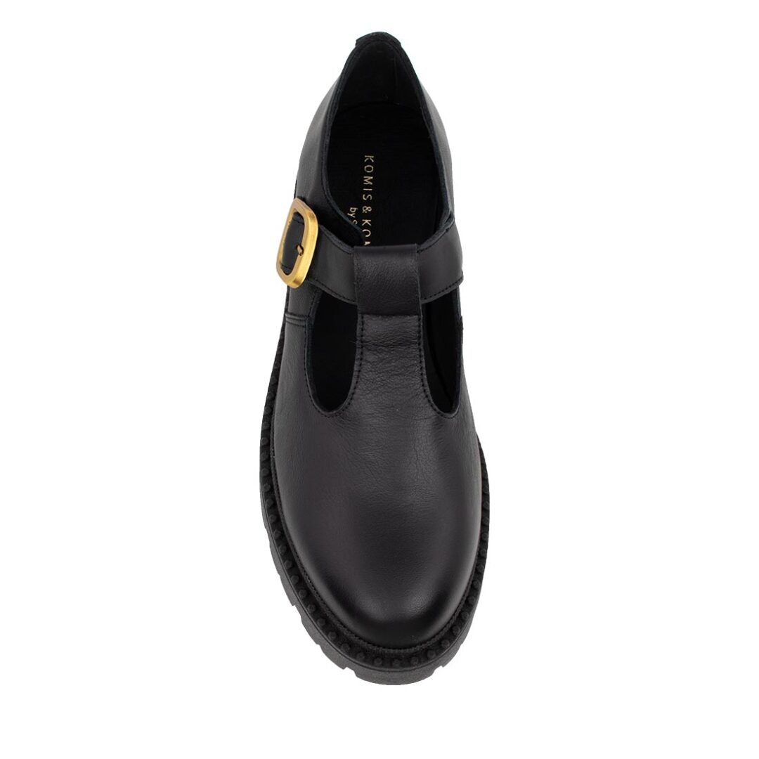 KOMIS & KOMIS ΓΥΝΑΙΚΕΙΑ ΔΕΡΜΑΤΙΝΑ LOAFERS A100 ΜΑΥΡΑ - Image 5