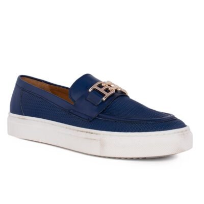 BOSS SHOES ΓΥΝΑΙΚΕΙΑ ΔΕΡΜΑΤΙΝΑ LOAFERS ZWCH256 BLUE - Image 2