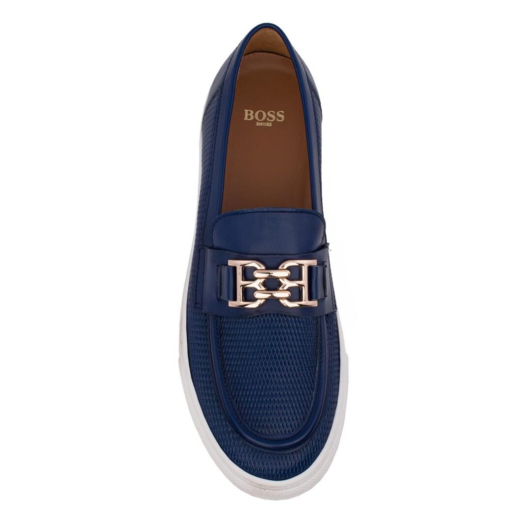 BOSS SHOES ΓΥΝΑΙΚΕΙΑ ΔΕΡΜΑΤΙΝΑ LOAFERS ZWCH256 BLUE - Image 5