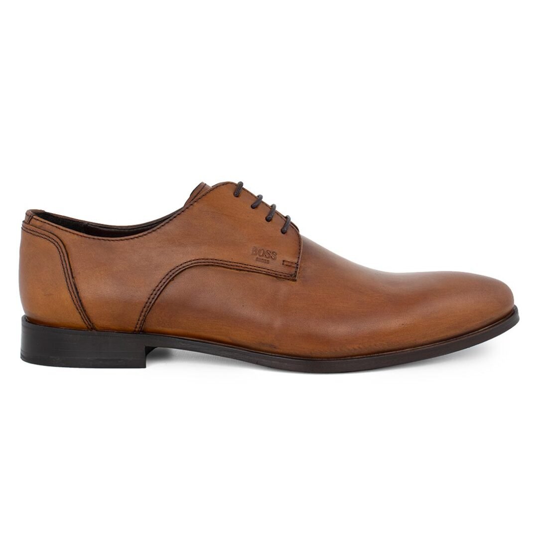 BOSS SHOES ΑΝΔΡΙΚΑ ΔΕΡΜΑΤΙΝΑ ΚΛΑΣΙΚΑ ΠΑΠΟΥΤΣΙΑ V4972 COGNAC AQUA