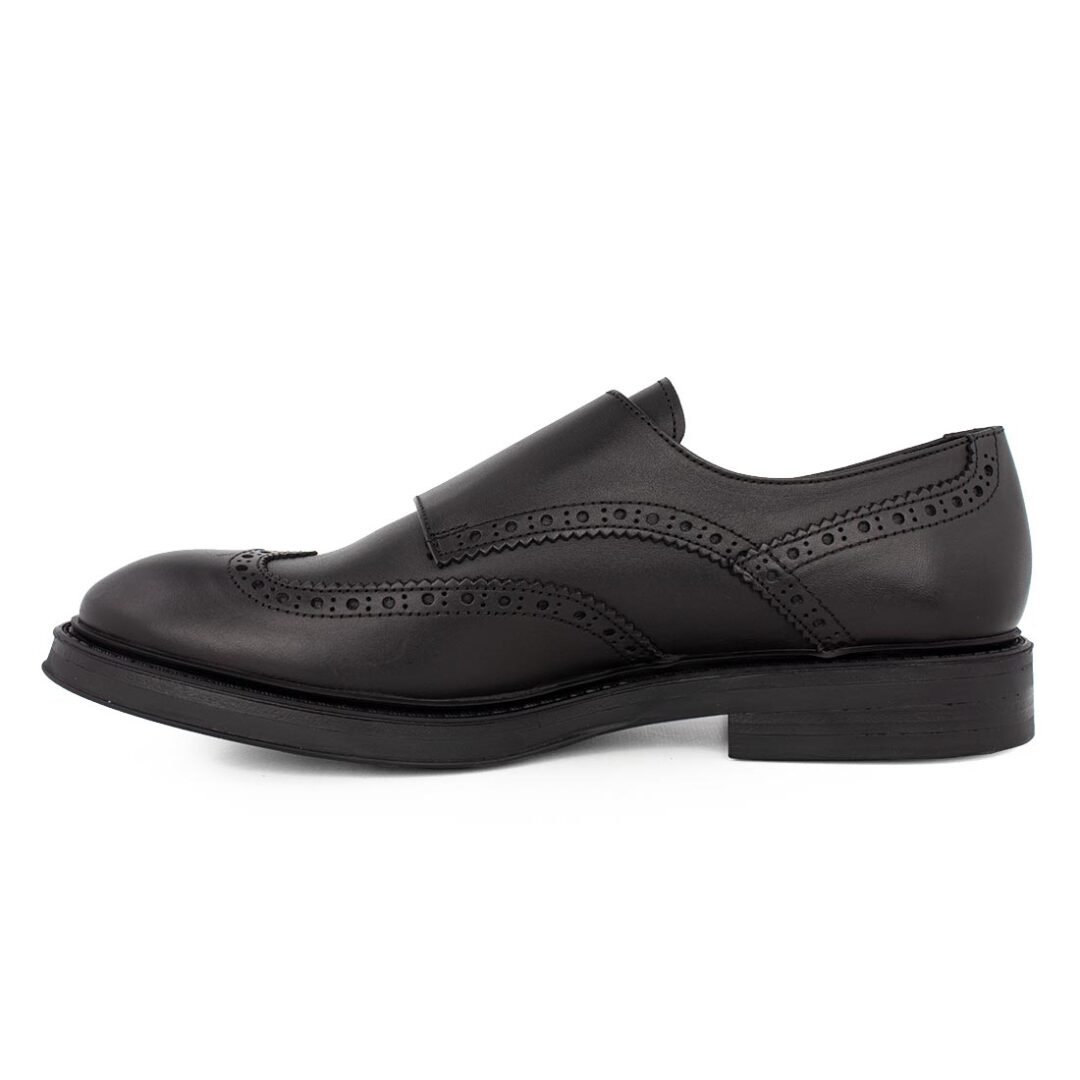 BOSS SHOES ΑΝΔΡΙΚΑ ΔΕΡΜΑΤΙΝΑ MONK STRAP LOAFERS X7261 BLACK - Image 3