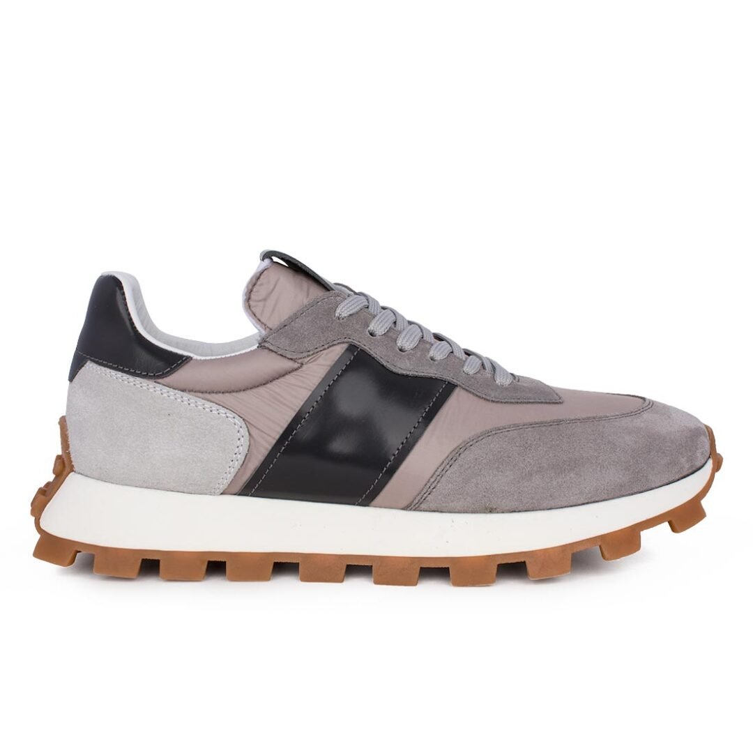 PERLAMODA ΑΝΔΡΙΚΑ ΔΕΡΜΑΤΙΝΑ SNEAKERS 7200209 GREY