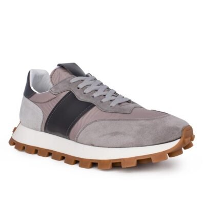 PERLAMODA ΑΝΔΡΙΚΑ ΔΕΡΜΑΤΙΝΑ SNEAKERS 7200209 GREY - Image 2