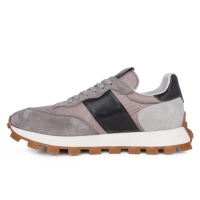 PERLAMODA ΑΝΔΡΙΚΑ ΔΕΡΜΑΤΙΝΑ SNEAKERS 7200209 GREY - Image 3