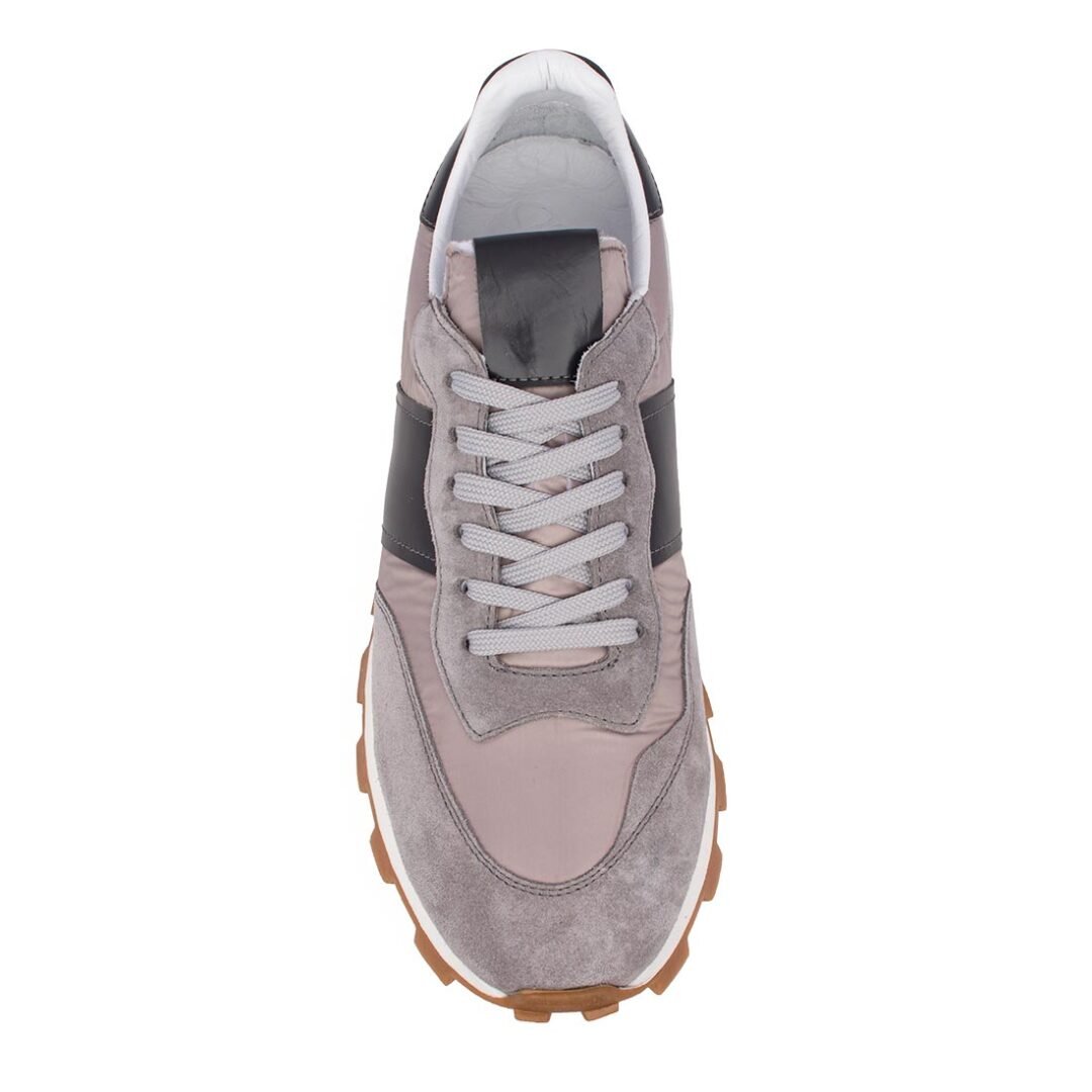 PERLAMODA ΑΝΔΡΙΚΑ ΔΕΡΜΑΤΙΝΑ SNEAKERS 7200209 GREY - Image 5