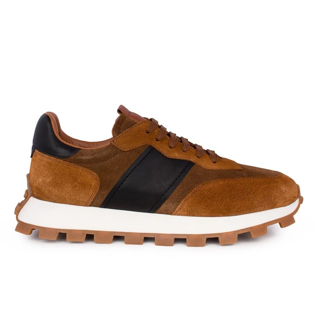 PERLAMODA ΑΝΔΡΙΚΑ ΔΕΡΜΑΤΙΝΑ SNEAKERS 7200209 COGNAC