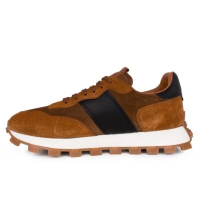 PERLAMODA ΑΝΔΡΙΚΑ ΔΕΡΜΑΤΙΝΑ SNEAKERS 7200209 COGNAC - Image 3
