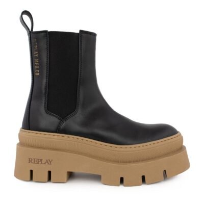 REPLAY PREMIUM ΓΥΝΑΙΚΕΙΑ ΔΕΡΜΑΤΙΝΑ CHELSEA BOOTS NATHALIE CHELSEA LA RL820002L 0003 BLACK