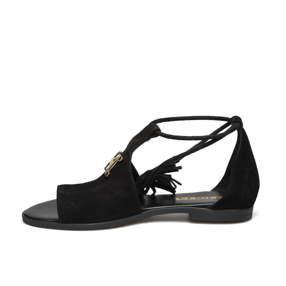 KRICKET ΓΥΝΑΙΚΕΙΑ ΔΕΡΜΑΤΙΝΑ FLAT ΣΑΝΔΑΛΙΑ 20225 ΜΑΥΡΑ - Image 3