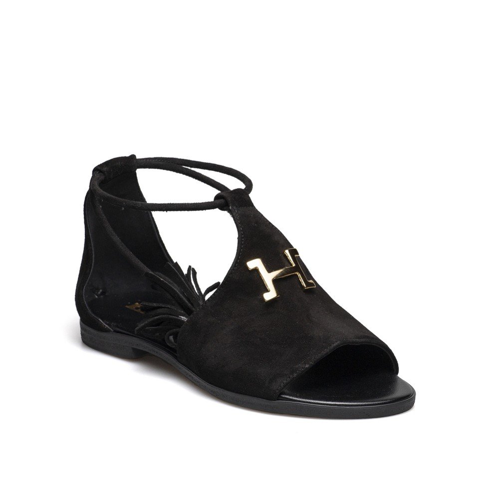 KRICKET ΓΥΝΑΙΚΕΙΑ ΔΕΡΜΑΤΙΝΑ FLAT ΣΑΝΔΑΛΙΑ 20225 ΜΑΥΡΑ - Image 2