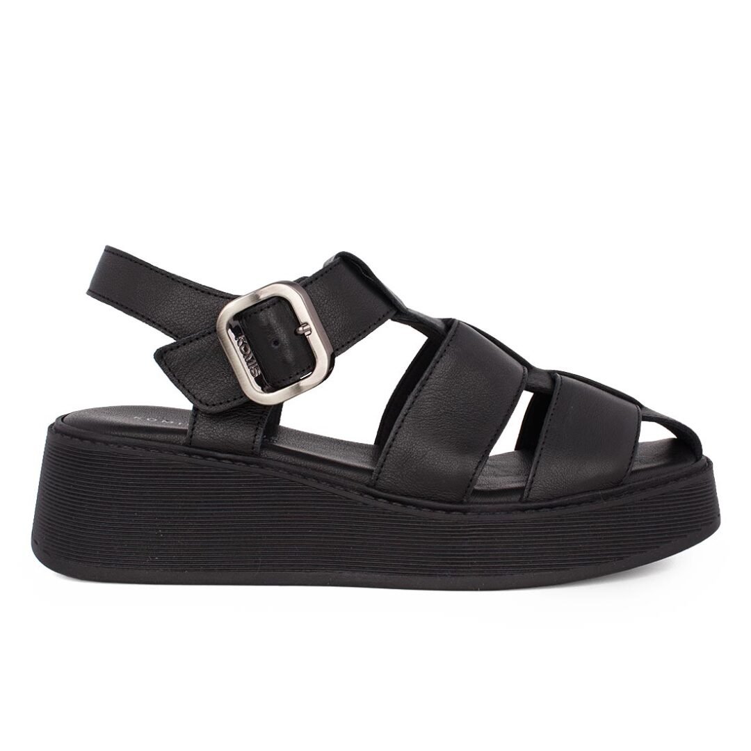 KOMIS & KOMIS ΓΥΝΑΙΚΕΙΑ ΔΕΡΜΑΤΙΝΑ FLATFORM ΠΕΔΙΛΑ B98 BLACK