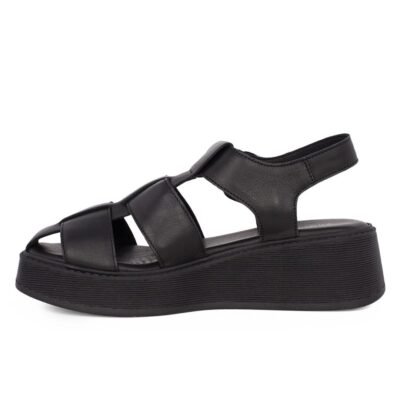 KOMIS & KOMIS ΓΥΝΑΙΚΕΙΑ ΔΕΡΜΑΤΙΝΑ FLATFORM ΠΕΔΙΛΑ B98 BLACK - Image 3