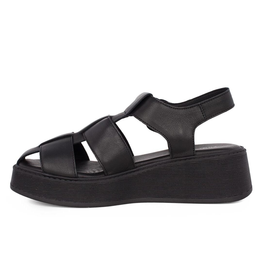 KOMIS & KOMIS ΓΥΝΑΙΚΕΙΑ ΔΕΡΜΑΤΙΝΑ FLATFORM ΠΕΔΙΛΑ B98 BLACK - Image 3